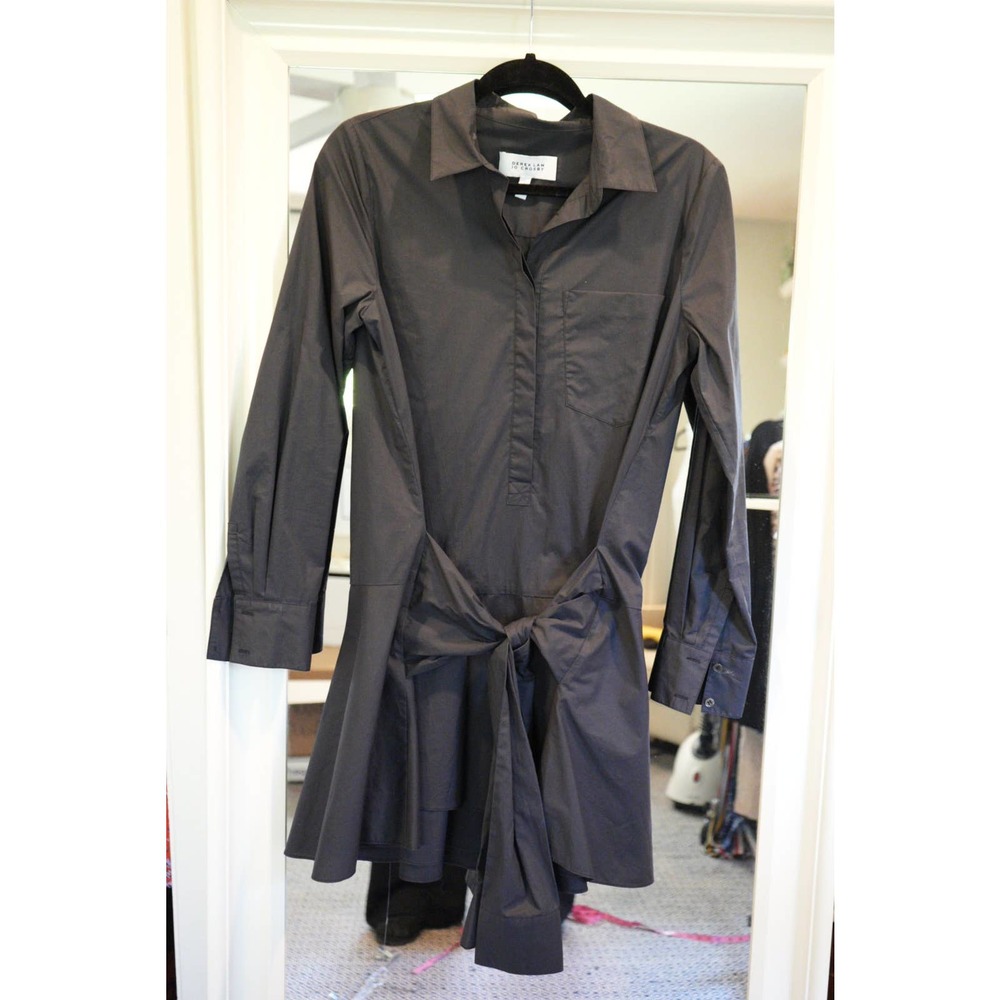 Black Derek Lam 10 Crosby Tie Blouse Size 8
